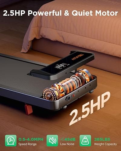 TREAFLOW Walking Pad,Treadmill with Incline for Home Office, 2.5HP Portable Under Desk Treadmill with 265 Lbs Capacity,Remote Control, Led Display thumbnail 3