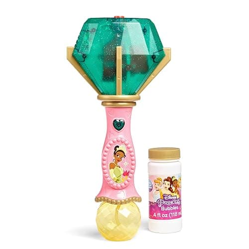 Little Kids Disney Princess and The Frog Tiana Light and Sound Musical Bubble Wand, Includes Bubble Solution, Multi (20522) - Image 1