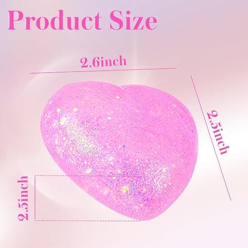 Heart Stress Balls (Pink) Squishy Toys for Adults Kids, Slow Rise Sugar Ball Sensory Fidget Toys, Love Shape Squishy Squeeze Toys, Malt Stretch Ball, Heart Shape Stress Toys for Hand Exercise thumbnail 2