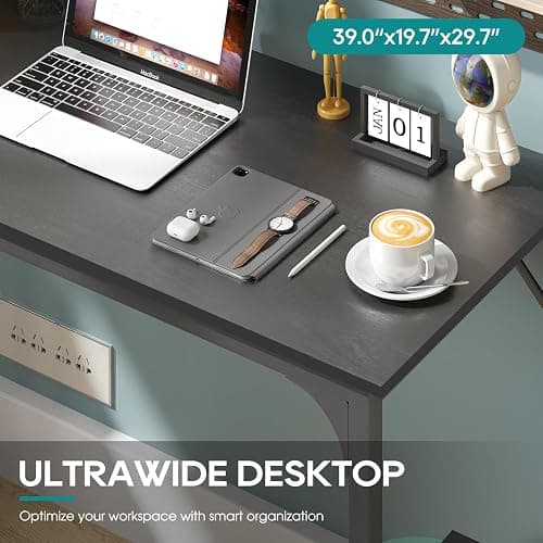 BestOffice Computer Desk,Home Office Desk, Modern Simple Style for Home Office Study Writing (Black, 39 inch) thumbnail 5