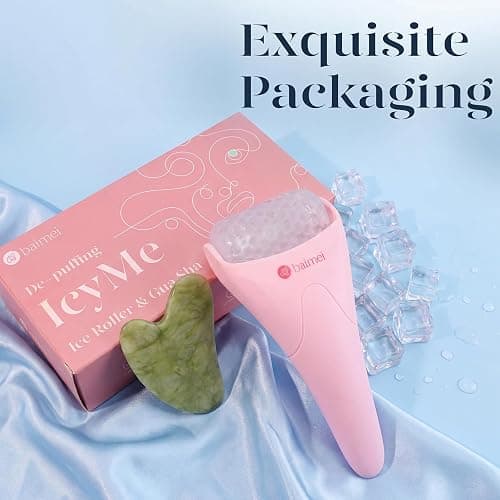 BAIMEI IcyMe Ice Roller for Face & Gua Sha Set, Depuff & Migraine Relief | Cooling Smoothing Guasha Tool for Face & Ice Roller,Daily Beauty Skincare Tool for Home Spa, Self Care Gifts for Women-Pink thumbnail 7