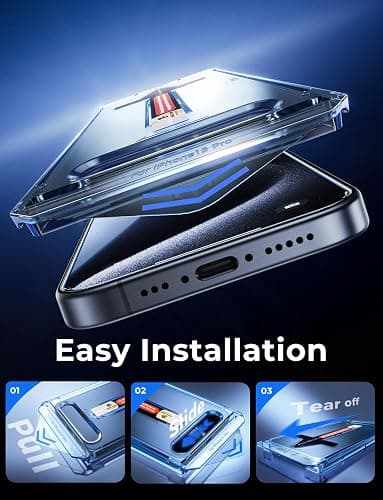 MAGIC JOHN 2 Pack for iPhone 15 Pro (6.1 inch) Tempered Glass Screen Protector, Auto Dust-Elimination Installation, Bubble Free, Dynamic Island Compatible, HD Clear, Easy Installation thumbnail 3