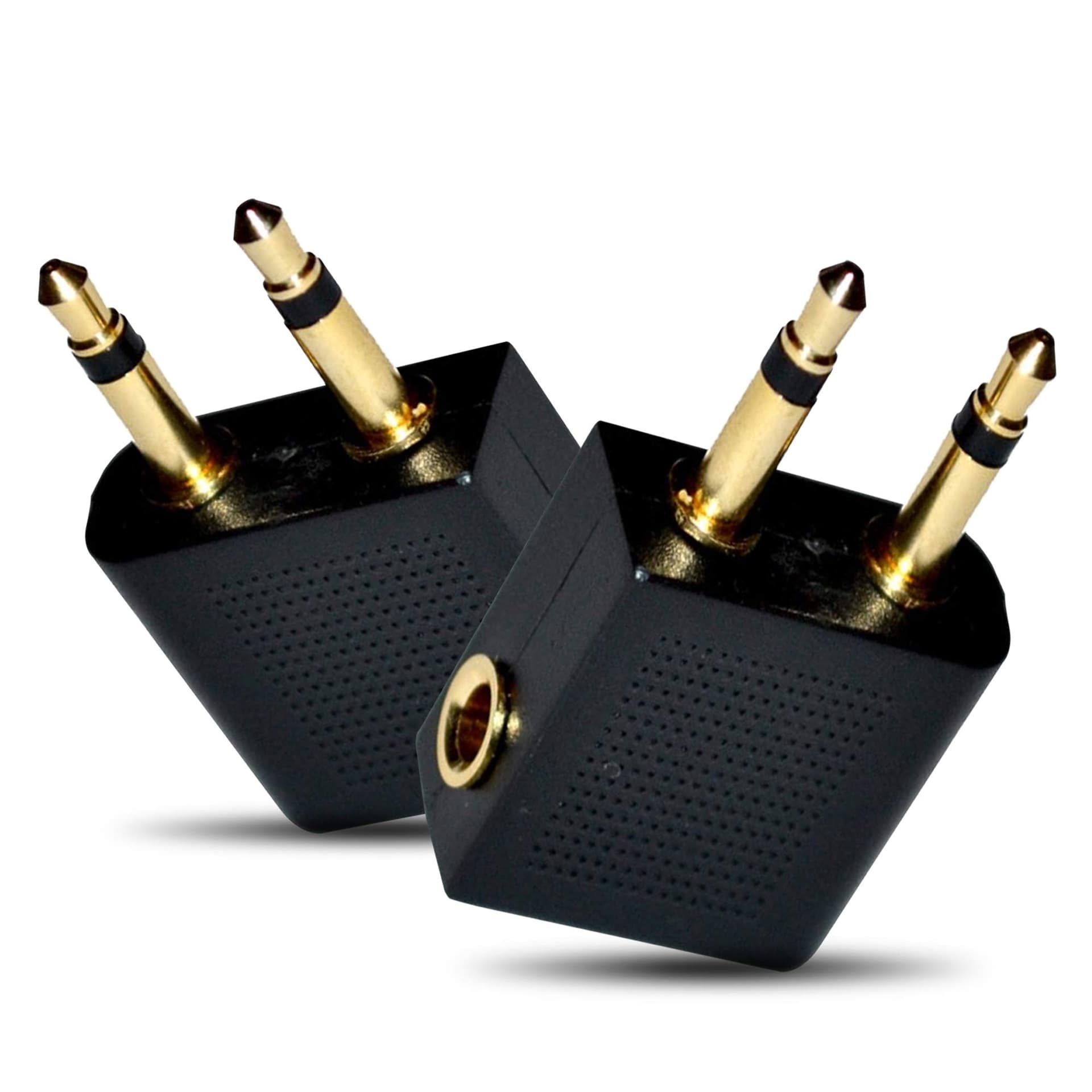 Gold Plated Airplane Flight Headphone Adapters (Pack of 2) | Allows You to use Your Earphones with All in-Flight Media Systems | This Airline Plane Headset Converter Enables Great Sound on All Planes thumbnail 2