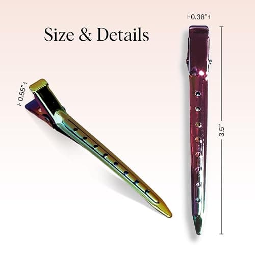 Kitsch Professional Alligator Clips for Hair Styling - Iridescent, 6 Pcs | 3.5" Aluminum Duckbill Hair Clips for Styling – Great Hair Sectioning Clips For Salon, Makeup Application thumbnail 5