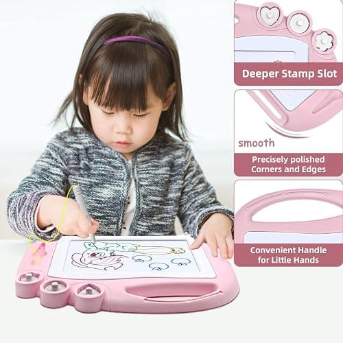 AiTuiTui Magnetic Drawing Board Toddler Toys for Girl Gifts, Erasable Doodle Sketching Writing Pad Travel Games for Kids in Car, Early Education Learning Skill Development Toys for Toddlers thumbnail 2