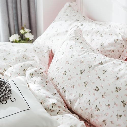 Vintage Floral Comforter Set Full Size Garden Style Pink Floral Bedding Set Aesthetic Cottagecore Flowers Botanical Comforter Set with 2 Pillowcases Fluffy Lightweight Bedding Set for All Seasons thumbnail 7