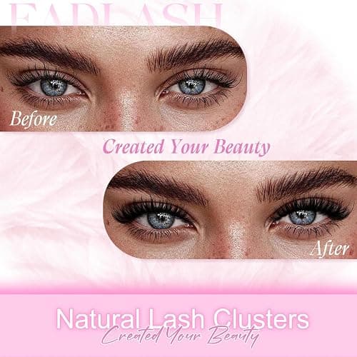 FADLASH DIY Lash Clusters Individual Eyeslash Extensions 40D Volume Eyelash Clusters Soft Band Wispy Natural Eyelash Extension Large Tray (40D-0.07-D, 8-16mm) thumbnail 5