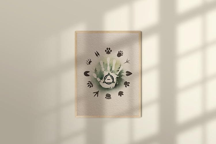 TwoDays Therian Room Decor, Therianthropy Stuff for Bedroom, Woodland Animals Tracks Poster for House, Therian Symbol Artwork Prints. (12" X 16", UNFRAMED) thumbnail 7