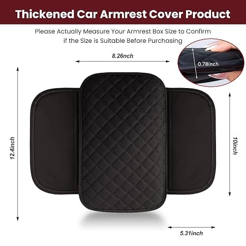 Upgraded Car Middle Center Console Cover with 2 Storage, Universal Microfiber Leather Car Armrest Cover Cushion for Most Vehicles, Memory Foam Comfort Stylish Leather Scratch-Resistant, Thickened thumbnail 2