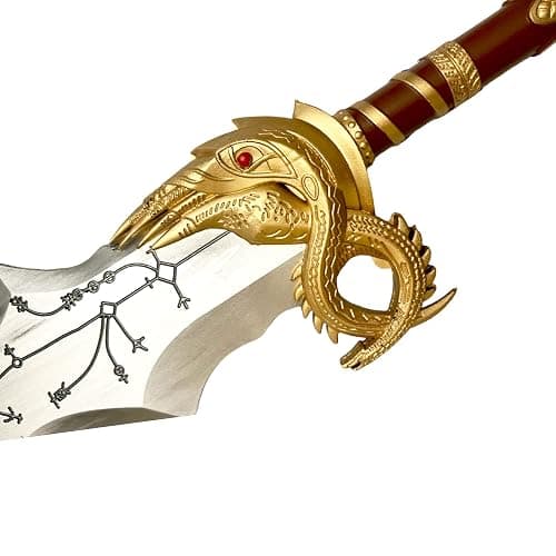 17" Medieval Kratos Fully Upgraded Blades of Chaos Foam Sword Cosplay Prop LARP 1:1 Replica Costume Halloween Gold Silver thumbnail 2