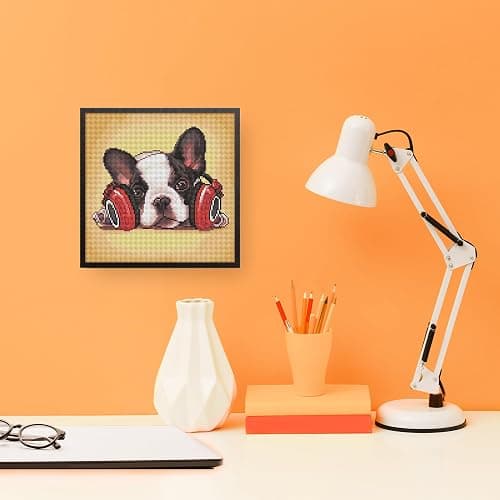 DIAMOND ART CLUB Headphone Frenchie Diamond Painting Kit, Fun DIY Crafts for Adults, Round Diamond Art Canvas for Beginners, 13" x 13" (33cm x 33cm) thumbnail 4