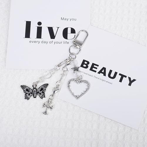 Locharme 4PCS Cute Phone Charms Aesthetic Y2K CellPhone Charms Strap Pink Strawberry Butterfly Star Phone Charm Y2K Accessories Keychain for Backpack, Digital Cameras, Kindles, Air Pods thumbnail 4