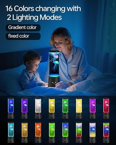 Bodami Jellyfish Lamp, 16 Color LED Fantasy Jellyfish Tank Table Light with Remote, Dual Power Supply, Eye-Friendly Ambient Lamp for Home Office Bedroom Decor, Perfect Holiday Gift for Adults & Kids thumbnail 2