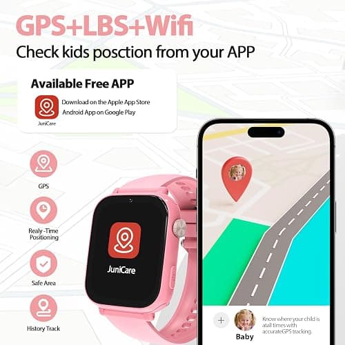 AXYWINBO Kids Smart Watch for Girls Boys 4g GPS Call Text-Smart Watch for Kids Game Camera Pedometer Alarm Clock Calculator-Kid Watches for Girls Boys 4-12 Ages Gifts Pink thumbnail 3