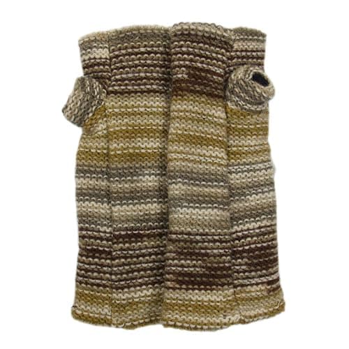 Hand Knit 100% Wool Fleece Lined Hand Warmer/Glove (BROWN/BEIGE/MULTI) thumbnail 3
