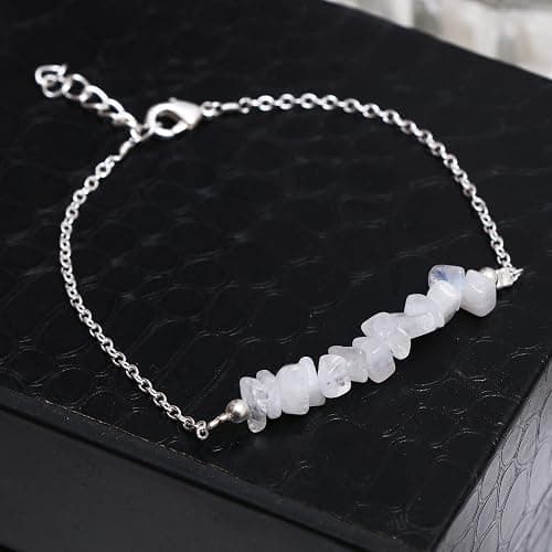 Natural Chips Bar Bracelet, Energy Healing Crystals, Birthday, Gift for Her, Gemstone Jewelry 8 inch AA+ Quality thumbnail 3