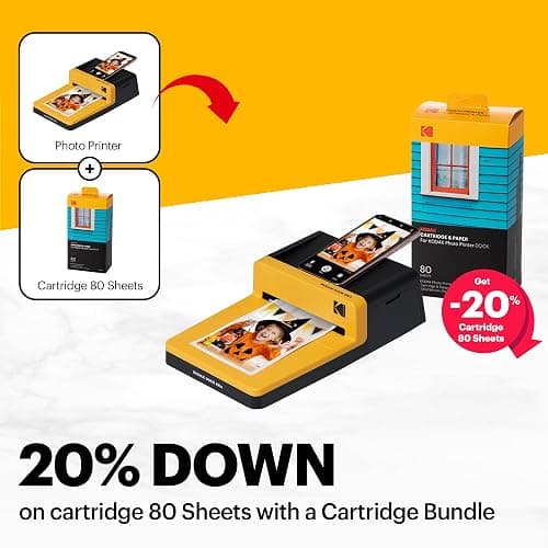 KODAK Dock ERA Plus 4PASS Instant Photo Printer (4x6) (Printer + 10 Sheets) thumbnail 2