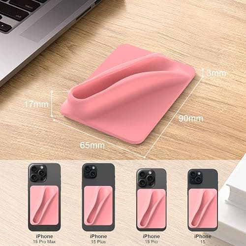 DOB SECHS Silicone Lip Holder for Cell Phone Lipstick Lip Glaze Phone Case Back Stick On Holder for iPhone and Android Smartphone, Orange thumbnail 2