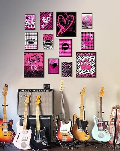 KBKBART 12 Pcs Mcbling Trashy Y2k Posters Room Decor and 50 Pcs Y2k Sticker | Unframed, Early 2000s Room Decor, Hot Pink Wall Collage Kit Aesthetic, Emo Baddie Prints for Girl's Dorm Bedroom Apartment thumbnail 6