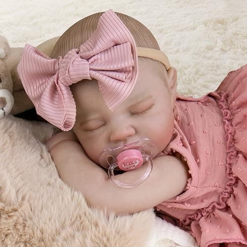Aori Realistic Reborn Baby Dolls - 20" Lifelike Sleeping Newborn Girl with Magnetic Pacifier, Poseable Limbs, Hand-Painted Skin, Soft Body for Girls 3+ thumbnail 8