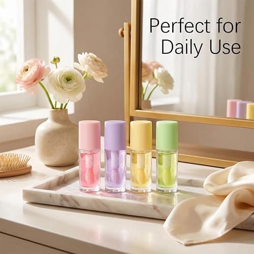 Thalessiel Aura 4 Pcs Flavor Lip Oil Set Clear Moisturizing Lip Gloss | Hydrating Long-Wear Waterproof No-Sticky Moisturizing Lip Balm for Dry Lips Smooth Texture thumbnail 7