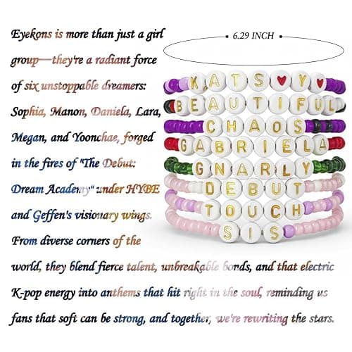 CeKaphely 8PCS KATSEYE Merch Bracelets for Women Album Inspired Friendship Bracelets Gifts for Fans Concert Outfits thumbnail 2