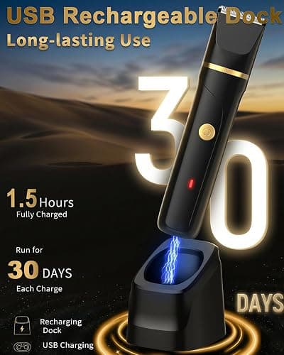 Manscape Body Trimmer Men,3-in-1 Pubic & Nose & Beard Shavers for Men,IPX7 Waterproof, USB Rechargeable Ball Trimmer Men Grooming Kit with 2 Combs,Painless Nose Hair,Wet & Dry thumbnail 5