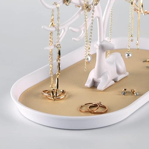 Antler jewelry rack with PU leather, Organizer for Ring Earrings Necklace Bracelet thumbnail 4