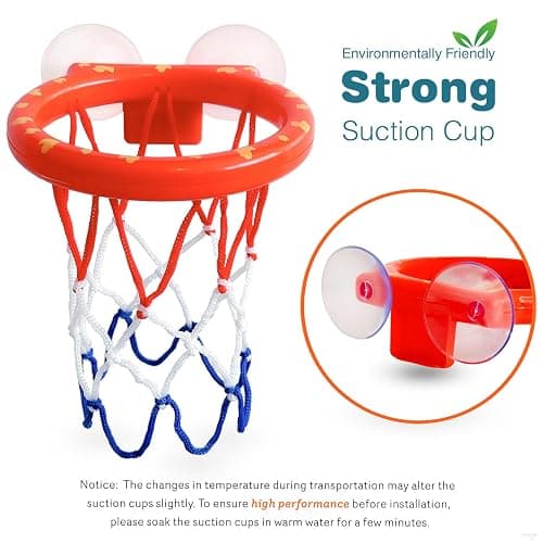 MARPPY Bath Toys, Bathtub Basketball Hoop for Toddlers Kids, Boys and Girls with 4 Soft Balls Set & Strong Suction Cup, Bathtub Shooting Game & Fun Toddlers Bath Toys for Boys or Girls thumbnail 2
