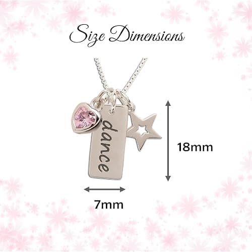 Cherished Moments Girl's 925 Sterling Silver Dance Pendant Necklace with Charms thumbnail 4