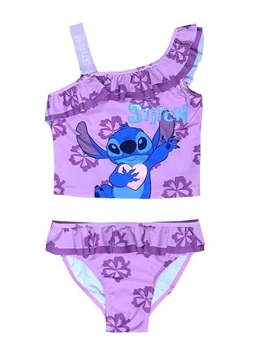 Disney Lilo & Stitch Girls Swimsuit, One Piece Swimming Costume, Ages 5 to 13 Years Old - Image 1