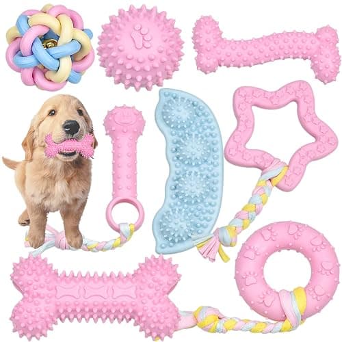 Ousiya 8 Pack Puppy Chew Toy Set Durable Dog Toys for Small Puppy Breeds Teething Toys for Puppies Non-Toxic and Safe Perfect for Training and Playtime - Image 1