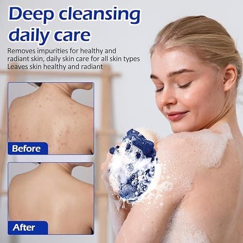 Sibba 2 Pieces African Net Sponge Bathing Long Exfoliating Washcloth Rag, Shower Body Scrub Exfoliator Back Scrubber Nylon Mesh Exfoliating Net Bath Sponge Skin Smoothers for All Skin Types, 11x31 in thumbnail 3