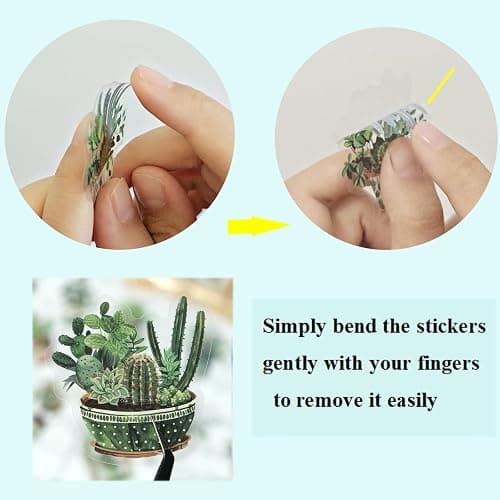 100PCS Green Plant Transparent Stickers,Potted Plant Floral Decals Stickers for Scrapbook Laptop Water Bottles Phone Guitar Decals for Kids Teens Adults (Green Plants) thumbnail 5