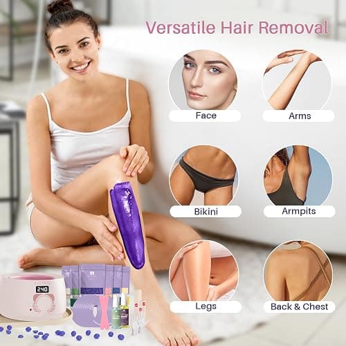 BLITZWAX Waxing Kit for Women, Brazilian Bikini Wax Warmer 6 Pack Home Use | 6 Bean Packs, Quick Heating Pot, Face Legs Body Underarms, Beginner Friendly, At Home Salon Smooth Routine, Easy Melt, Pro thumbnail 4
