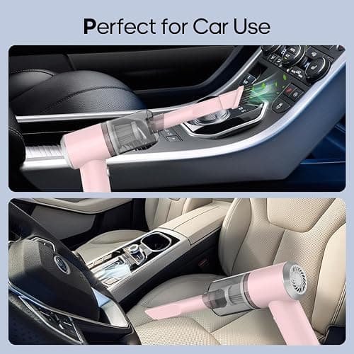 Auloea Mini Cordless Handheld Vacuum for Car, Keyboard, Laptop, Home, Pink | Quick Cleanups, Tight Spaces, USB-C Rechargeable, Easy Storage, Office, Cup Holders, Seat Gaps, Window Tracks thumbnail 9