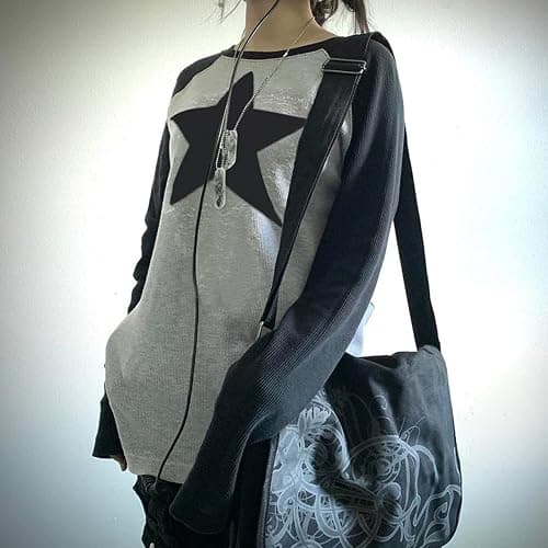 Grunge Clothes for Women Y2K Tops Long Sleeve Fairy Grunge Aesthetic Shirts Teen Girls Vintage Graphic Tees Fall thumbnail 4