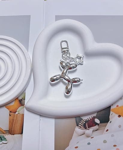 LAEKOU Star Balloon Dog Keychain for Women, Cute Y2K Key Chain Accessories, Aesthetic Charms for Bag Backpack thumbnail 4