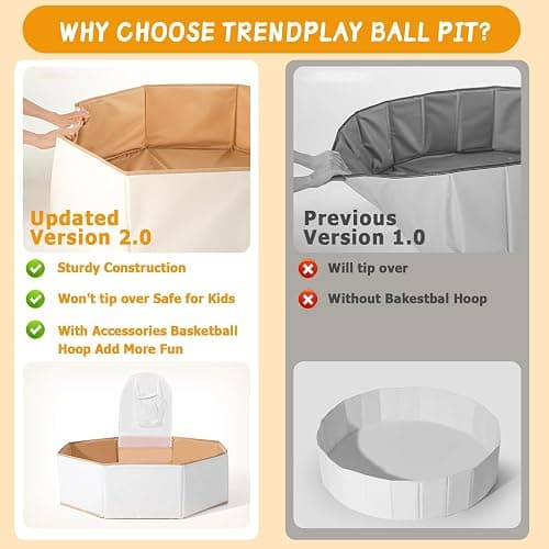 Foldable Ball Pits for Kids and Pets - Versatile Toddler Pool and Cat Ball Pit - Perfect for Girls and Boys Indoor and Outdoor Play Ball Pit - Easy to Assemble and Storage(Balls Not Include) thumbnail 4