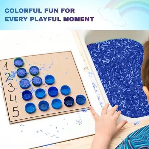 The Wood Etch Colored Rice in Vibrant Colors, Sensory Bin Filler, Rainbow Rice for Art & Craft, Creative Learning & Color Perception, Non-Toxic, Safe for Kids & Pets, Made in The USA (6 LBS) thumbnail 7