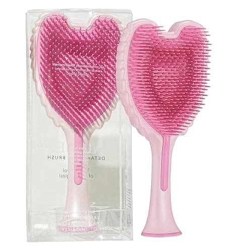 Detangling Hair Brush - Anti Static Angel Wing Hair Brush with Soft & Flexible Bristle for Straight & Wavy Hair - Tangle Angel Hair Detangler Brushes for Blow Drying & Shower - Gloss Pink - Image 1