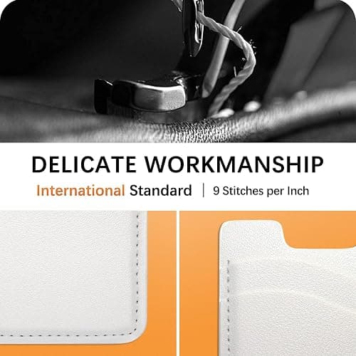 Leather Phone Card Holder, Stretchy Credit Card Holder for Phone Case - 2Pack White thumbnail 5