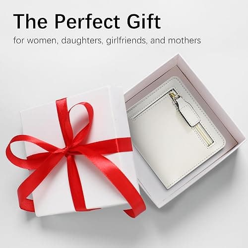 Gostwo Small Wallet for Women, Slim Bifold Credit Card Holder, Compact RFID Blocking Cash Wallet, Billfolds Thin Leather Zipper Pocket, Mini Wallet Gift for Ladies Teen Girls Travel with ID Window thumbnail 6
