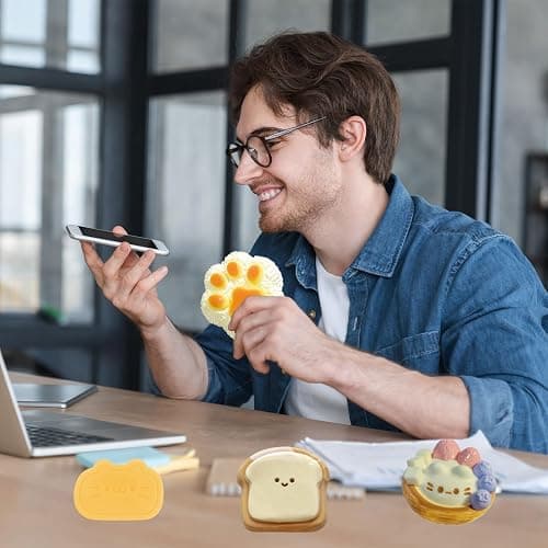 SSKHE 4Pcs Taba Squishy Set,Strawberry + Hamster + Cat Paw + Hamster+ Oreo , Fufu Squishy Squeeze Toy Squishes Kit for Stress Relief Sensory Play Fidget Gifts (Style A) thumbnail 5