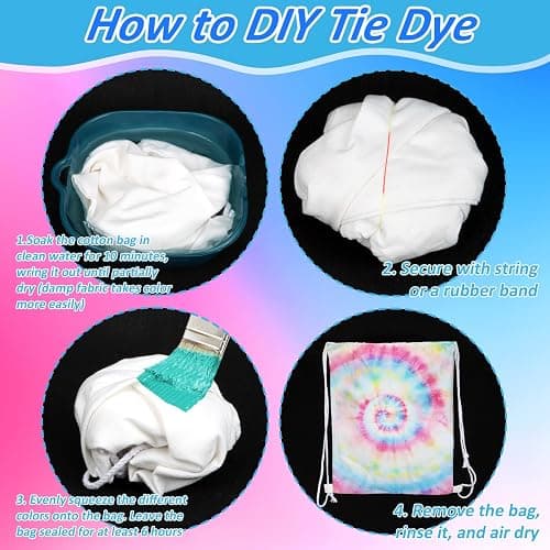 RAINFLOW 3 PCS Cotton Drawstring Bags - Sublimation Blank Canvas Drawstring Bags,White Tie Dye Bag DIY Items for Tye-dye,Hand-painted,Gym,Sport,Travel,Party thumbnail 6