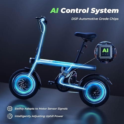 isinwheel Electric Bike for Adult 500W Motor, 20MPH Folding Ebike, 14"/16" Adult Electric Bicycles with Smart Uphill, 280.8Wh/374.4Wh Battery, Mini E Bikes for Adults and Teens thumbnail 3