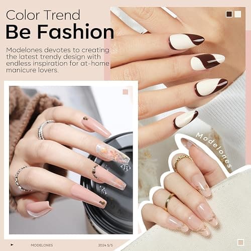 Modelones Gel Nail Polish 6 Colors Nude Pink Gel Polish Skin Tones Neutral Milky White Pink Brown Soak Off Gel Nail Kit Manicure DIY Nail Art Salon Home Gift thumbnail 3