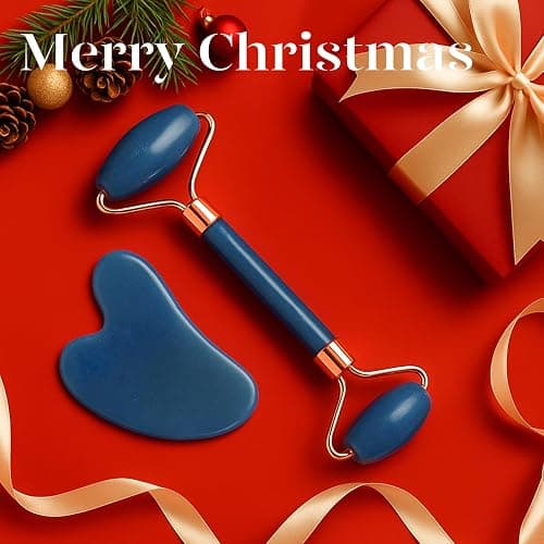 BAIMEI IcyMe Jade Face Roller & Gua Sha, Facial Beauty Roller Skin Care Tools, Self Care Gift for Men Women, Massager for Face, Eyes, Neck, Relieve Fine Lines and Wrinkles - Blue thumbnail 2