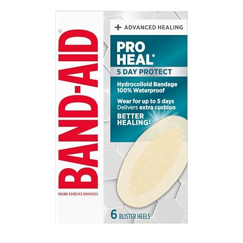 BAND-AID Brand Pro Heal Hydrocolloid Blister Bandages for Advanced Healing, 100% Waterproof, Extra Cushion for Blister Protection and Less Scarring Versus Uncovered Wound, 6 ct - Image 1