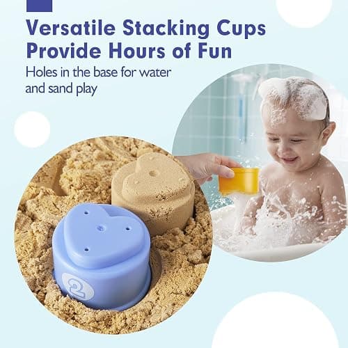 hahaland Stacking Toys for Toddlers 1-3 - Stacking Cups - Toddler Toy Age 1-2 Learning Montessori Toys for 1 Year Old Boy Baby Stacking Cups 12-18 Months thumbnail 7